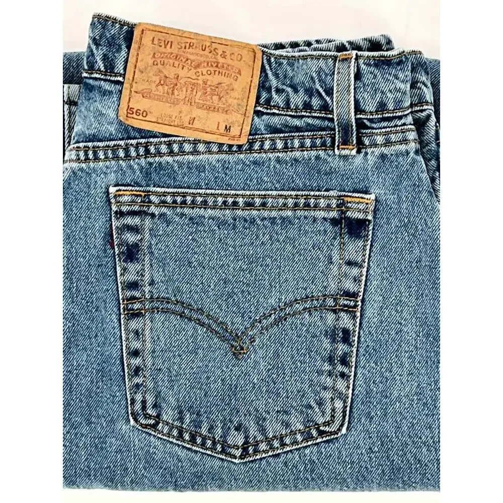 Levi's 560 Loose Fit Straight Leg Jeans Size 16 Cotton‎ Denim